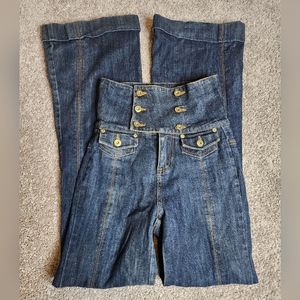 Vintage VTG Younique Y2K Early 2000s High Waist Flare Skinny Jeans Sz 3